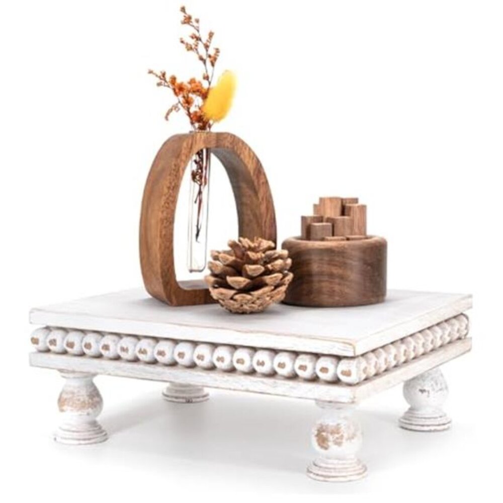 Pine Wood Display Riser – Modern Farmhouse Style Pedestal Stand for Room Decor